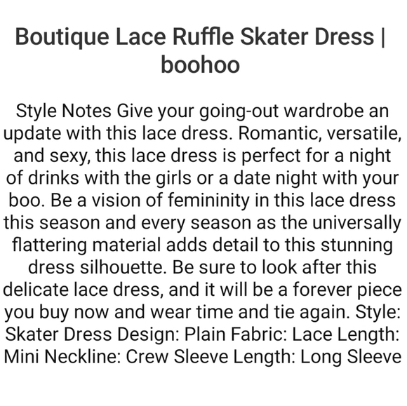 NWT Boutique Lace Ruffle Skater Dress - Picture 3 of 4